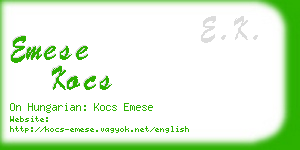 emese kocs business card